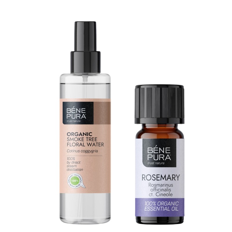 Bio Rookboom water en Bio Rozemarijn Cineol Etherische olie - GMC