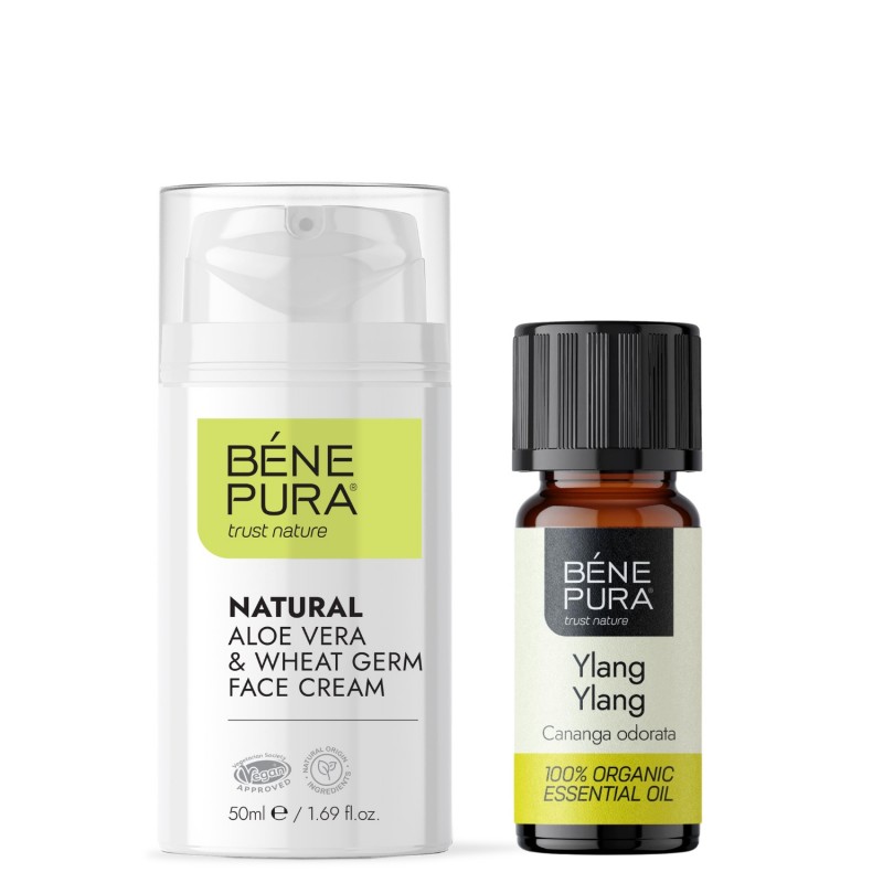 Aloë Vera Gezichtscrème en Bio Ylang-ylang Etherische olie - GMC