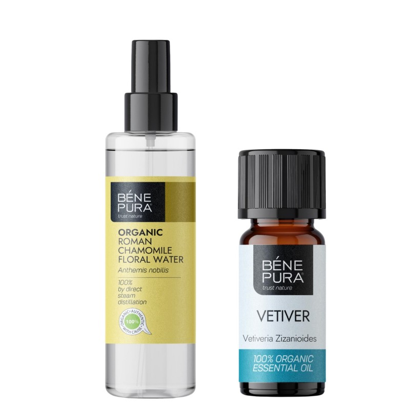 Bio Romeins Kamillewater en Bio Vetiver Etherische olie - GMC