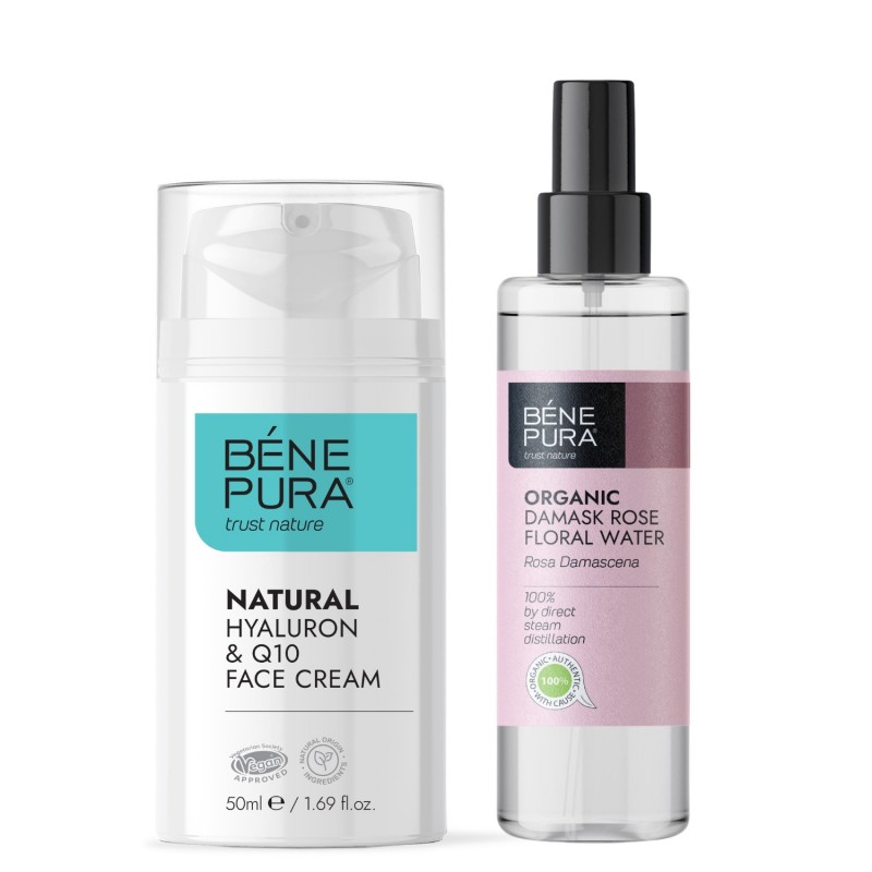 Hyaluron & Q10 Gezichtscrème en Bio Rozenwater van Rosa Damascena - GMC