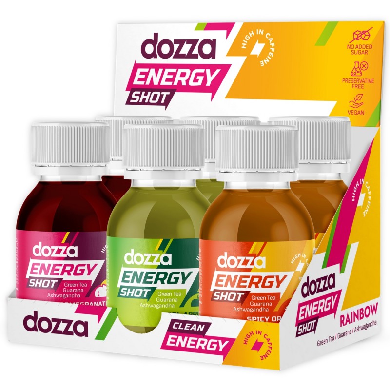 6x Pack DOZZA Energy Rainbow Pack Energieshots - 60ml - Energiedrankjes